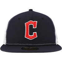 Casquette ajustée 59FIFTY Trucker de couleur bleu marine Cleveland Guardians New Era pour homme