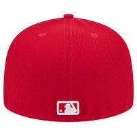 Men's New Era Red Cleveland Guardians White Logo 59FIFTY Fitted Hat