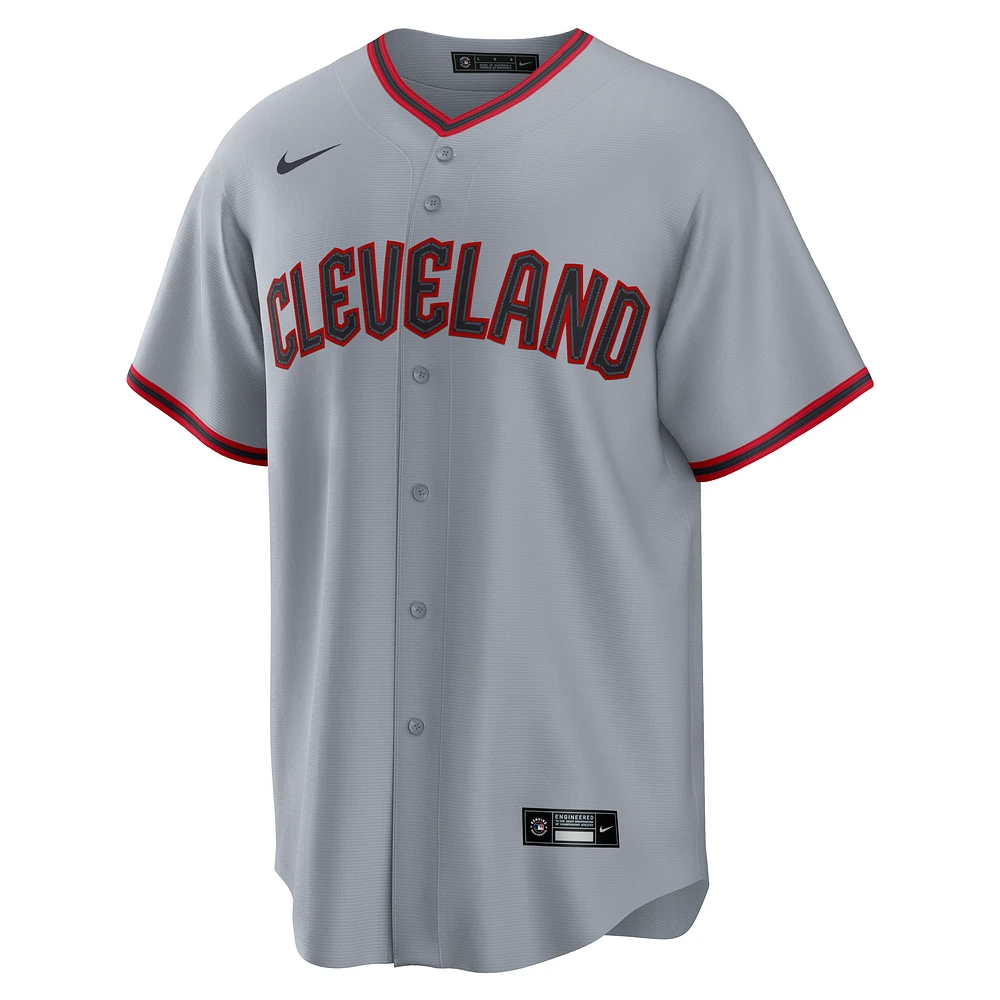 Men's Nike  Gray Cleveland Guardians Road Replica 2.0 Jersey