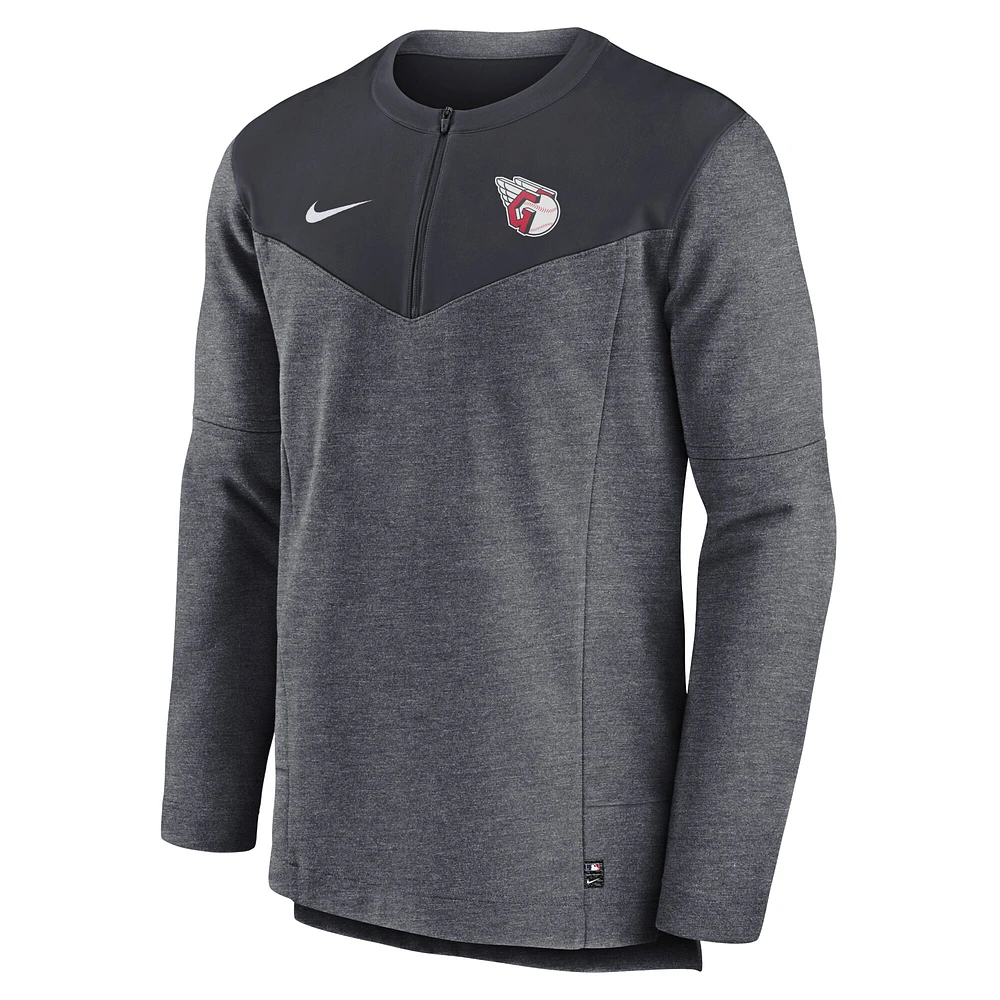 Haut à demi-glissière Nike Cleveland Guardians Authentic Collection Game Time Performance pour homme - Bleu marine