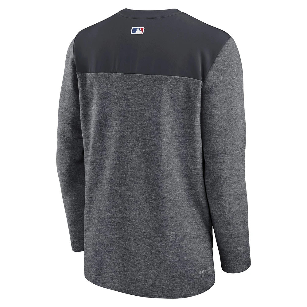 Haut à demi-glissière Nike Cleveland Guardians Authentic Collection Game Time Performance pour homme - Bleu marine