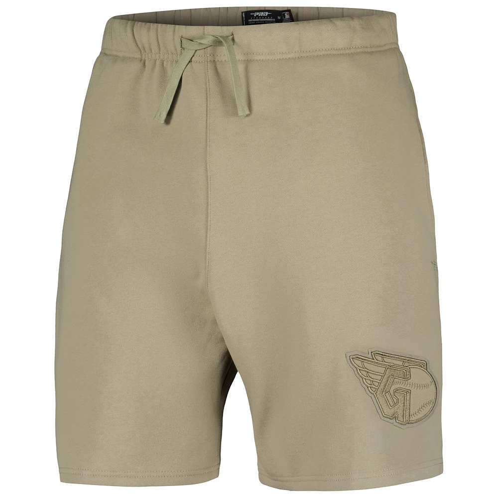 Men's Pro Standard Khaki Cleveland Guardians Neutral Fleece Shorts