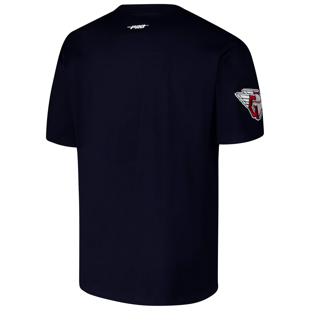 Men's Pro Standard Navy Cleveland Guardians Turn It Up Dropped Shoulder T-Shirt