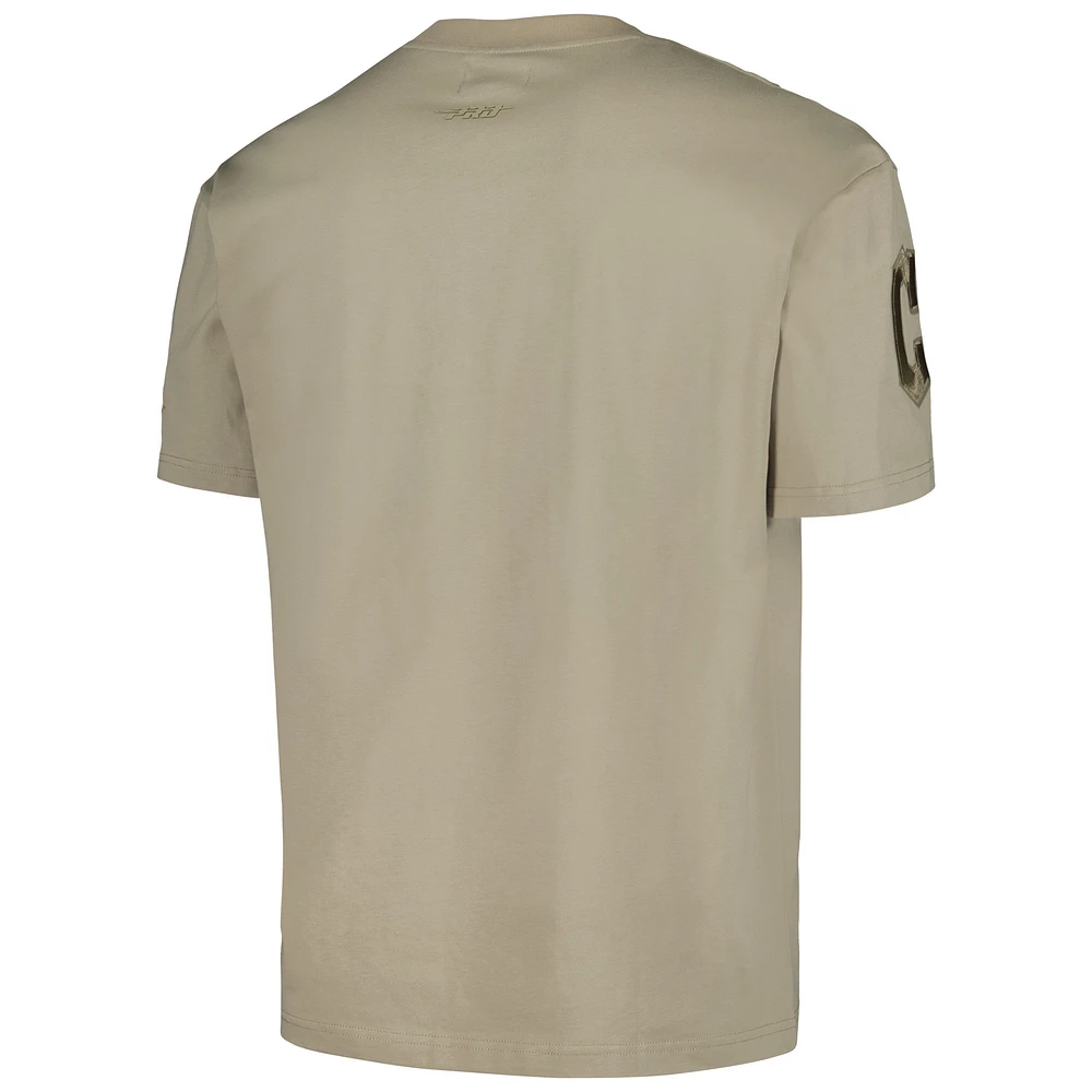 Men's Pro Standard Tan Cleveland Guardians Neutral Drop Shoulder T-Shirt