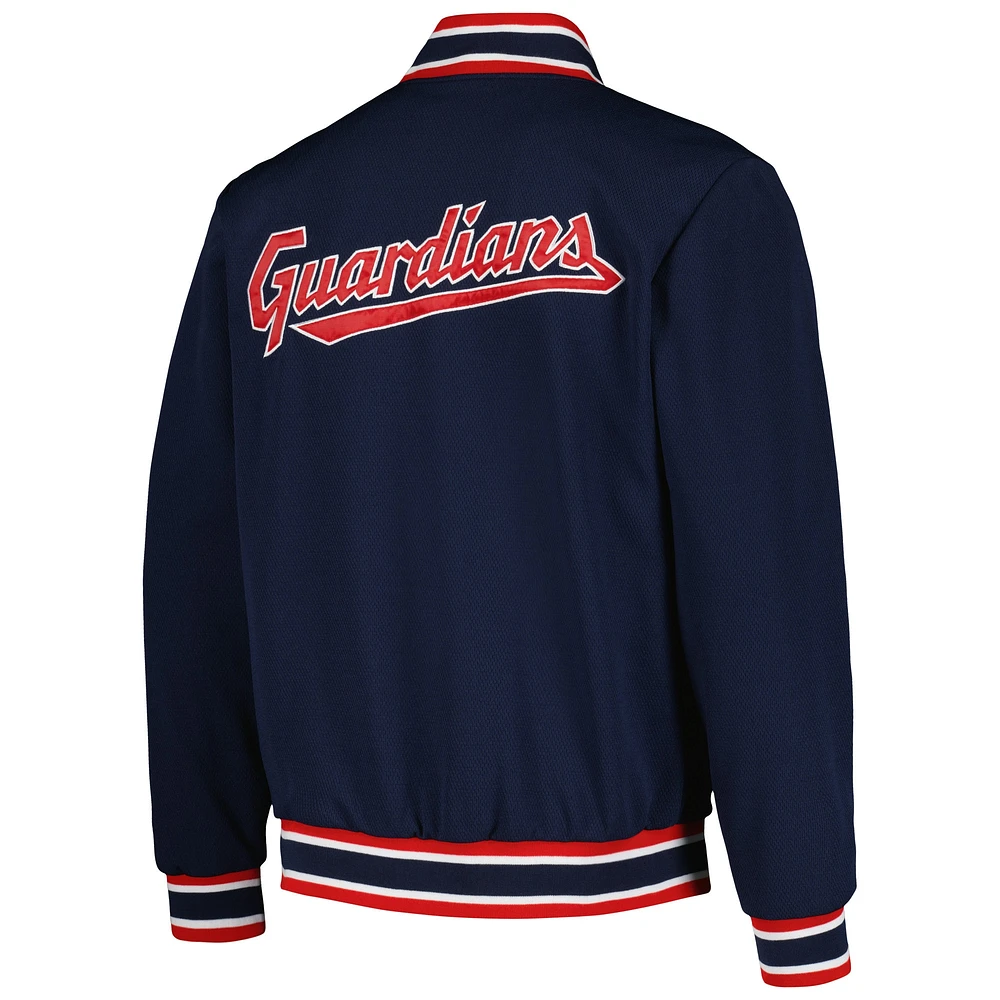 Men's Starter Navy Cleveland Guardians Secret Weapon Full-Snap Jacket