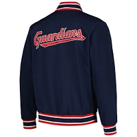 Men's Starter Navy Cleveland Guardians Secret Weapon Full-Snap Jacket