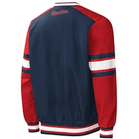 Men's Starter Navy Cleveland Guardians Yardline V-Neck Pullover Windbreaker