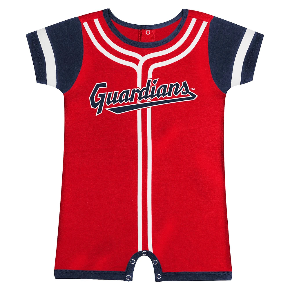 Newborn & Infant Fanatics Red Cleveland Guardians Fast Pitch Romper