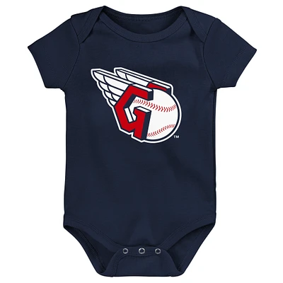 Body bleu marine avec logo de l'équipe principale des Cleveland Guardians pour nouveau-né et bébé
