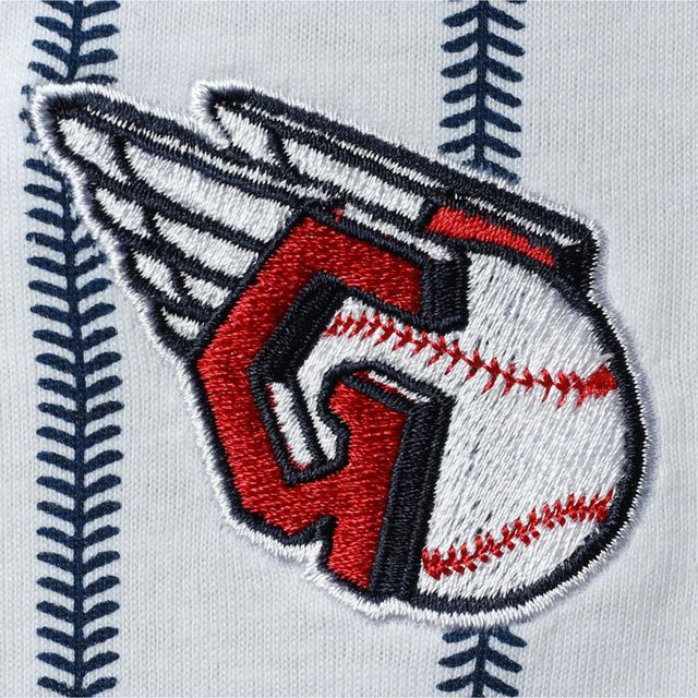 Body à manches courtes pour nouveau-né blanc/marine Cleveland Guardians Power Hitter