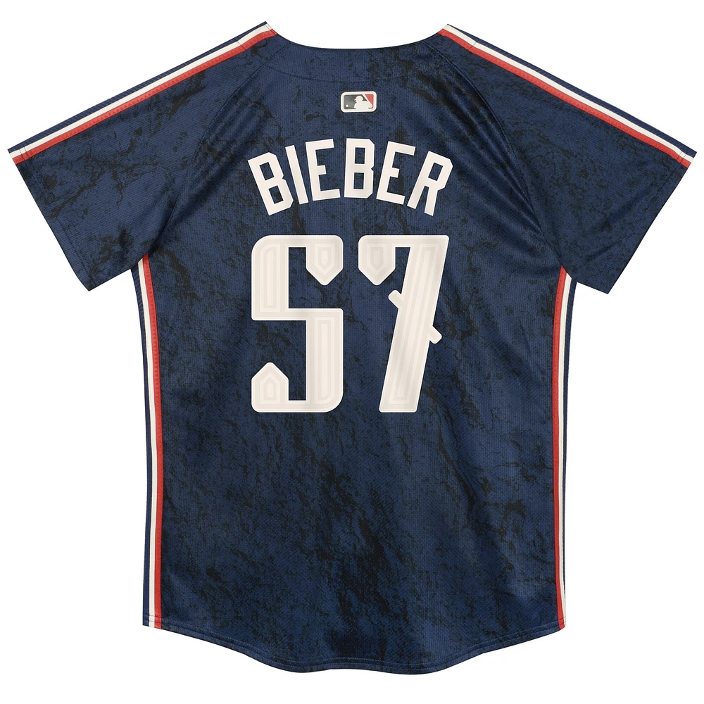 Preschool Nike Shane Bieber Navy Cleveland Guardians 2024 City Connect Limited Jersey