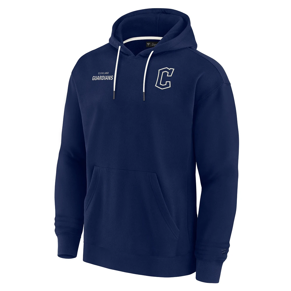 Unisex Fanatics Navy Cleveland Guardians Elements Super Soft Fleece Pullover Hoodie