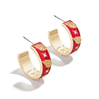 Boucles d'oreilles créoles en émail WEAR By Erin Andrews x BaubleBar Cleveland Guardians