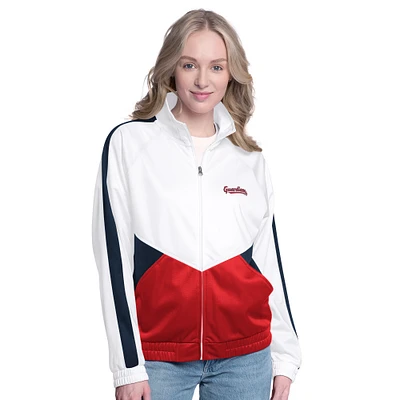 Veste de survêtement entièrement zippée G-III Sports by Carl Banks pour femme, blanche, Cleveland Guardians Rally