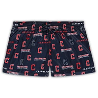 Women's Concepts Sport White/Navy Cleveland Guardians Plus Tank Top & Shorts Sleep Set