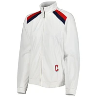 Veste de survêtement à glissière pleine longueur G-III 4Her by Carl Banks Cleveland Guardians Red Flag pour femme, blanc
