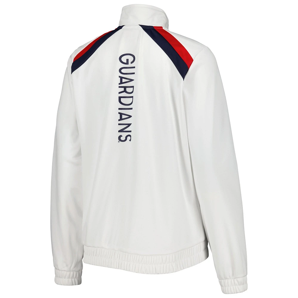 Veste de survêtement à glissière pleine longueur G-III 4Her by Carl Banks Cleveland Guardians Red Flag pour femme, blanc