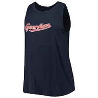 Women's New Era Navy Cleveland Guardians Plus Tank Top