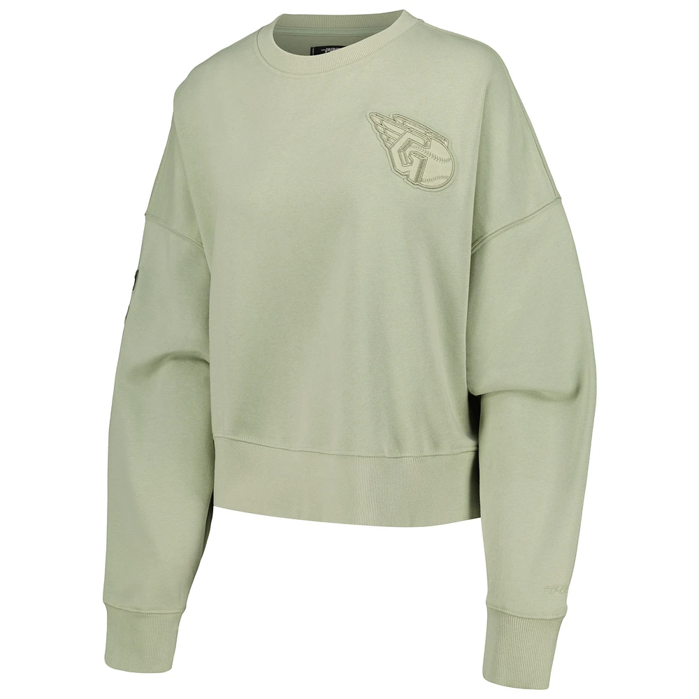 Women's Pro Standard Green Cleveland Guardians Fleece Pullover Sweatshirt