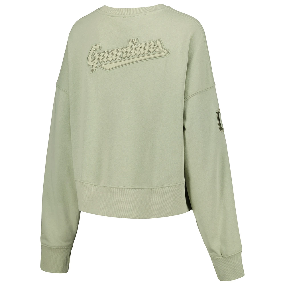 Women's Pro Standard Green Cleveland Guardians Fleece Pullover Sweatshirt