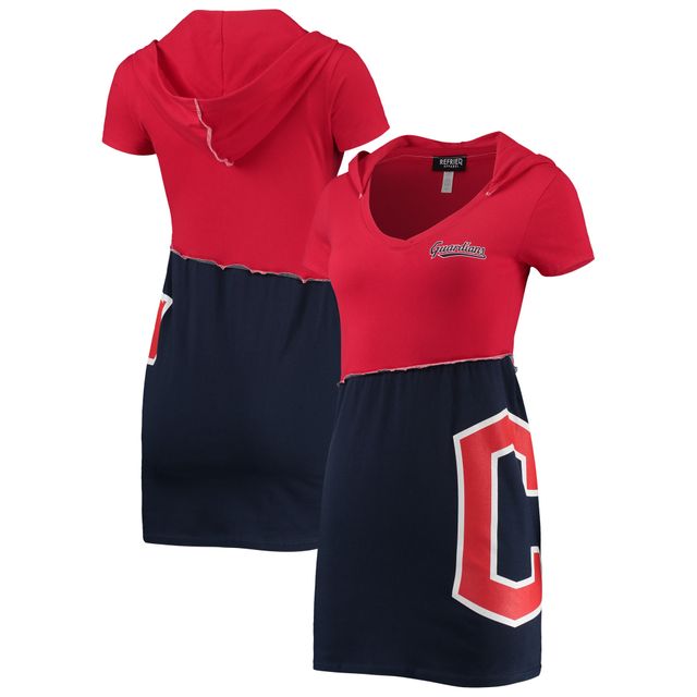 Robe à capuche Refried Apparel pour femme rouge/bleu marine Cleveland Guardians