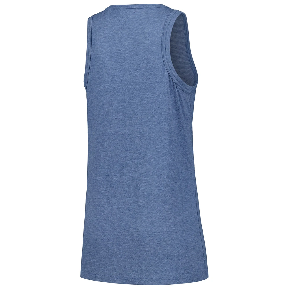 Women's Soft as a Grape Navy Cleveland Guardians Gauze High Neck Tank Top