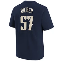 Youth Nike Shane Bieber Navy Cleveland Guardians 2024 City Connect Name & Number T-Shirt