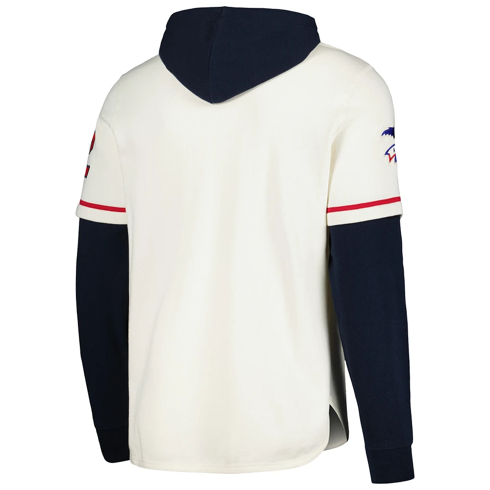Men's '47 Cream Cleveland Indians Trifecta Shortstop Pullover Hoodie