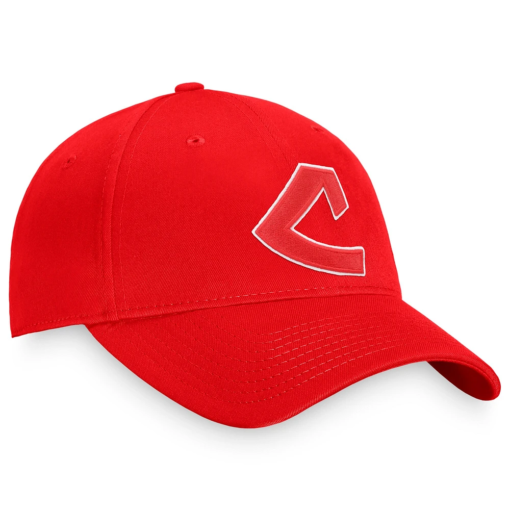 Men's Fanatics Branded Red Cleveland Indians Cooperstown Collection Core Adjustable Hat