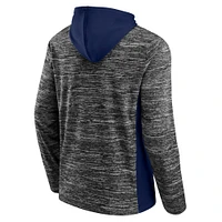 Men's Fanatics Charcoal/Navy Cleveland Indians Instant Replay Colorblock Space-Dye - Pullover Hoodie