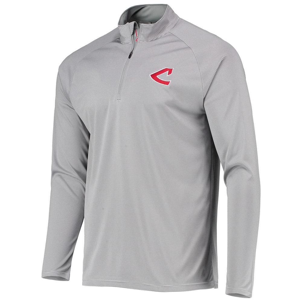Haut à enfiler quart de zip raglan Levelwear Cleveland Guardians Orion gris pour homme
