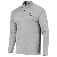 Haut à enfiler quart de zip raglan Levelwear Cleveland Guardians Orion gris pour homme