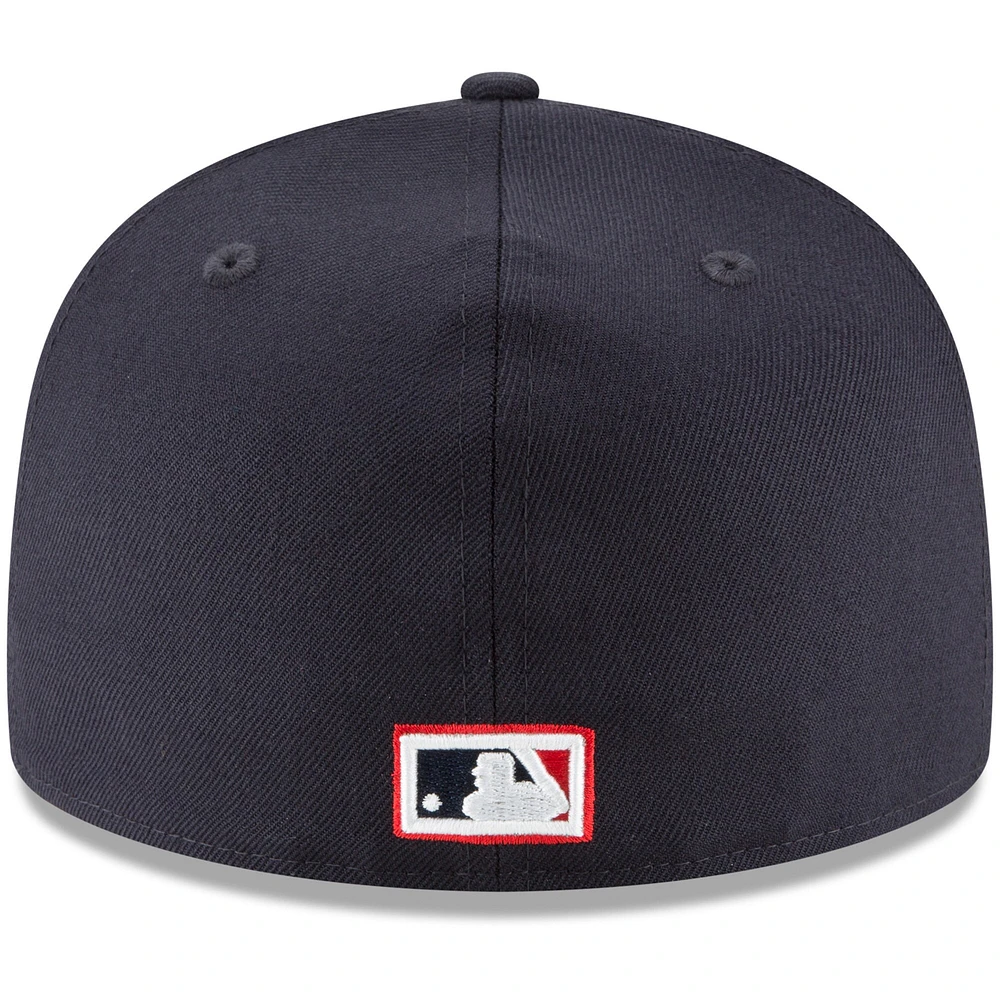 Men's New Era Navy Cleveland Indians Cooperstown Collection Wool 59FIFTY Fitted Hat