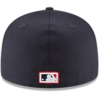 Men's New Era Navy Cleveland Indians Cooperstown Collection Wool 59FIFTY Fitted Hat