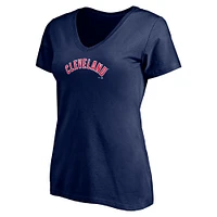 Women's Fanatics Navy/Heathered Gray Cleveland Indians Team V-Neck T-Shirt Combo Set