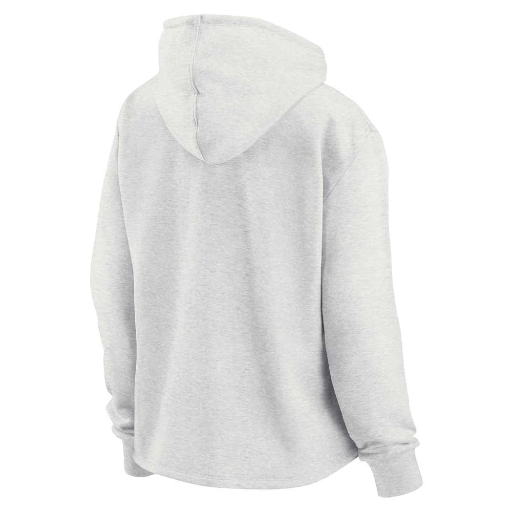 Women's Fanatics Oatmeal Cleveland Indians Cooperstown Collection True Classics Legacy Quarter-Zip Hoodie