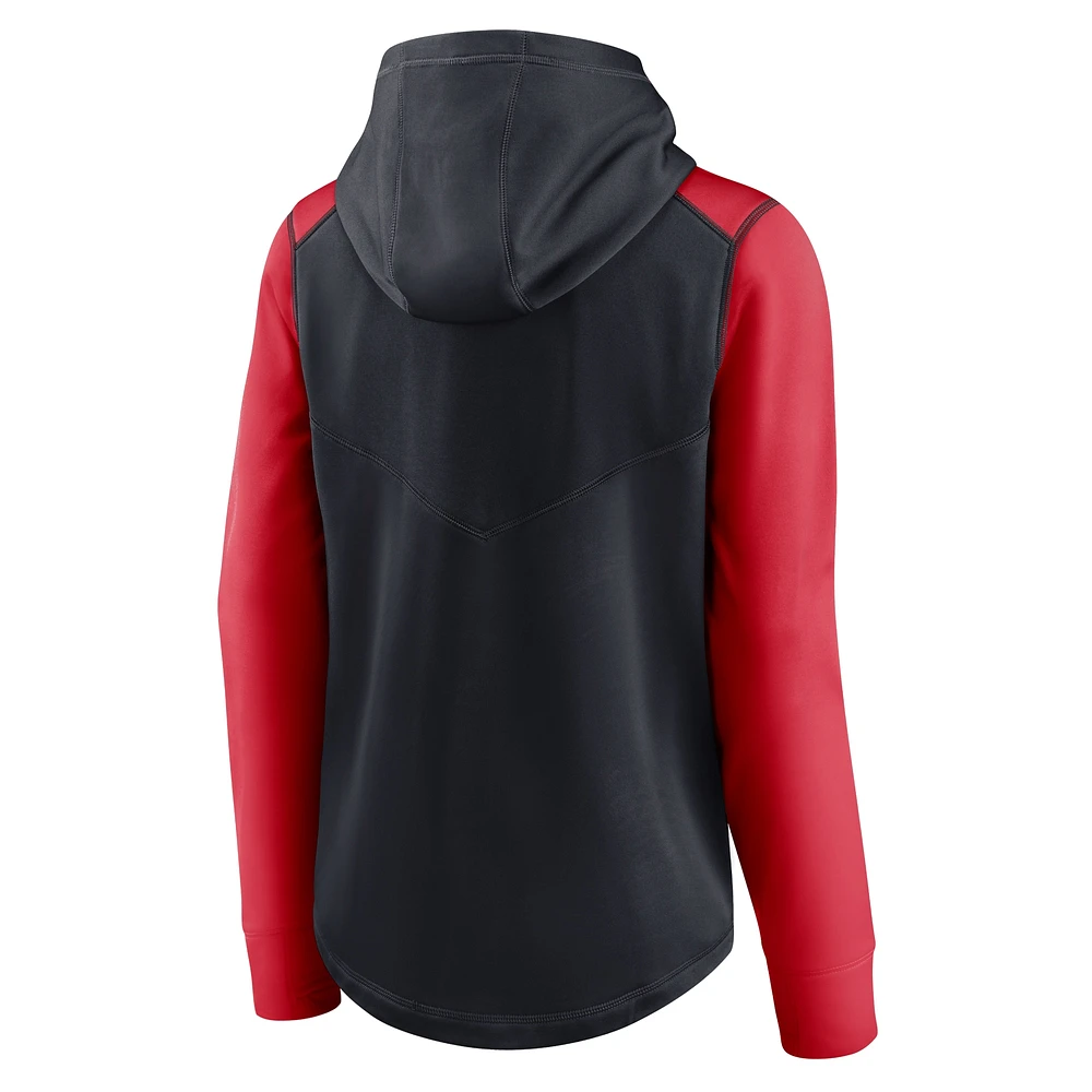 Women's Nike Navy/Red Cleveland Indians Authentic Collection Baseball Performance Full-Zip Hoodie