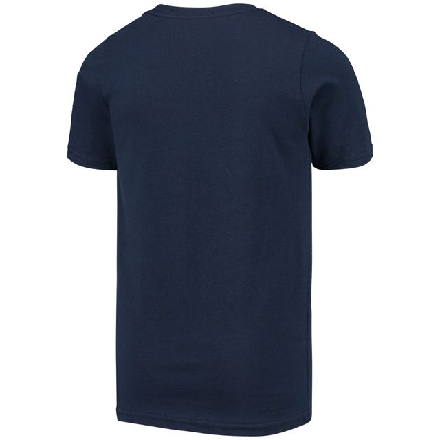 T-shirt bleu marine pour jeunes Indians de Cleveland avec séquence victoires