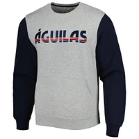 Men's Gray/Navy Club America Kangaroo Pullover Sweatshirt
