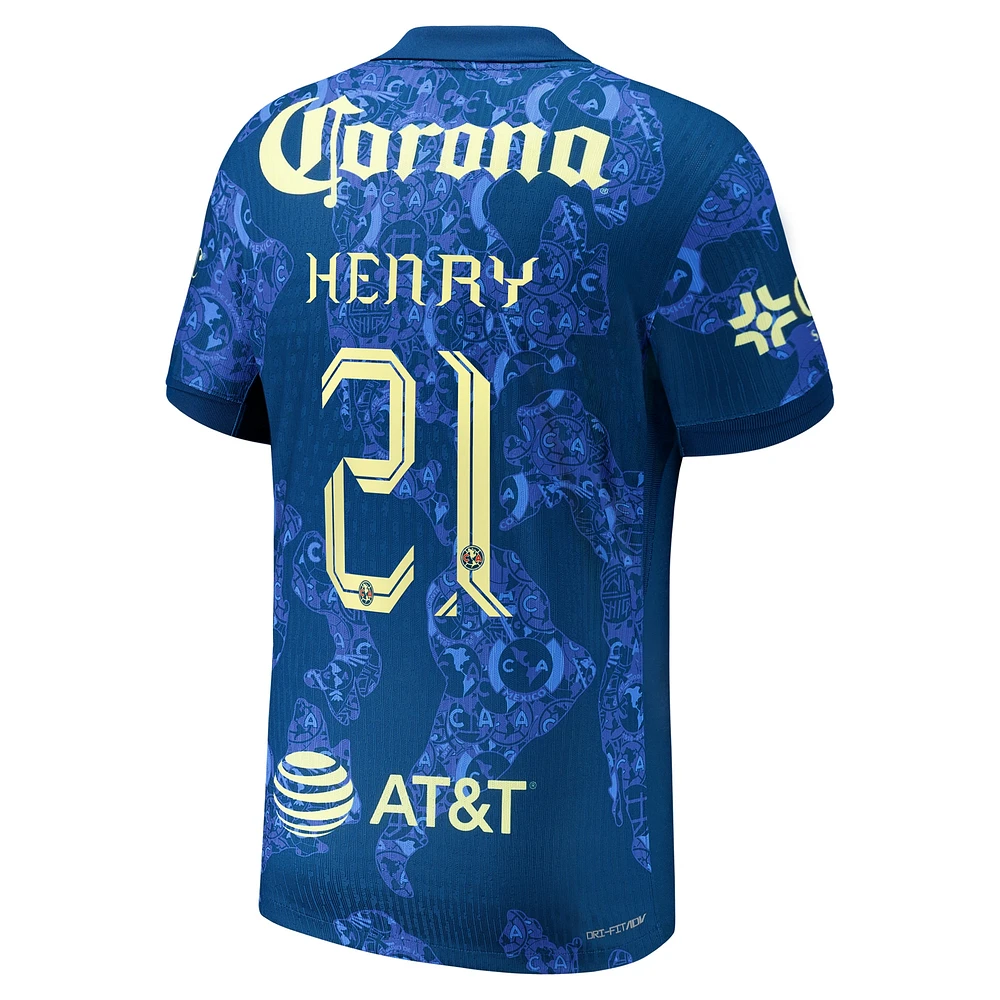 Men's Nike Henry Martin Blue Club America 2024/25 Away Authentic Player Jersey