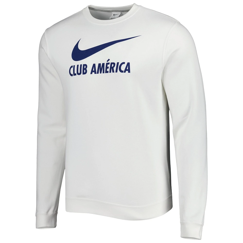 Men's Nike White Club America Lockup Pullover Sweatshirt