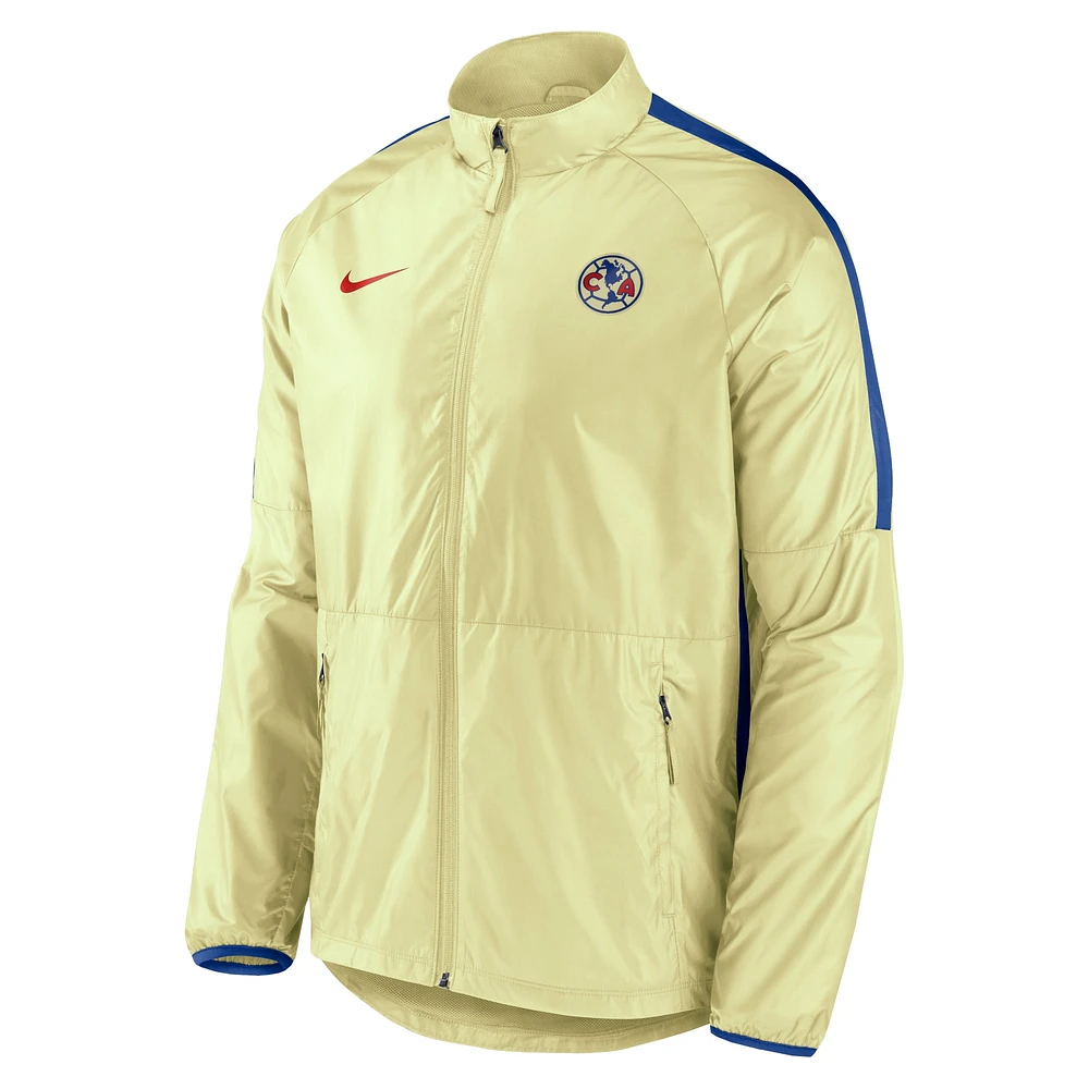 Men's Nike Yellow Club America 2023 Academy AWF Raglan Full-Zip Jacket