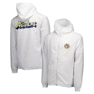 Veste coupe-vent zippée à capuche blanche Club America Home Match pour homme