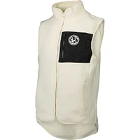 Men's White Club America Pile Full-Zip Vest