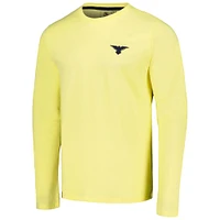 Men's Yellow Club America Slogan Relaxed Long Sleeve T-Shirt