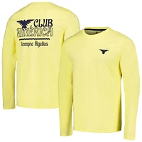 Men's Yellow Club America Slogan Relaxed Long Sleeve T-Shirt