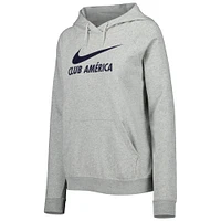 Women's Nike Heather Gray Club America Lockup Varsity Fleece Raglan Pullover Hoodie