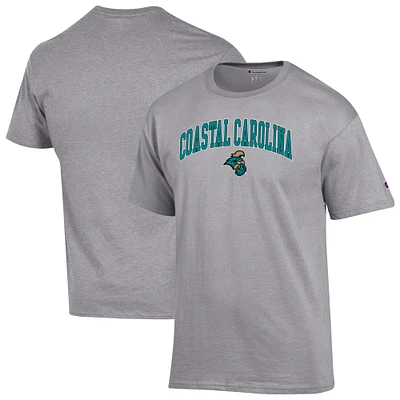 T-shirt à logo Arch Over Champion Heather Gray Coastal Carolina Chanticleers pour homme