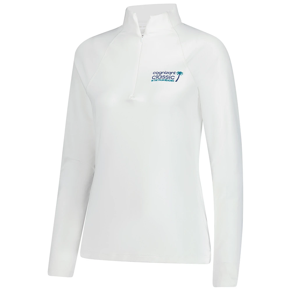 Women's Peter Millar  White Cognizant Classic Raglan Perth Quarter-Zip Top