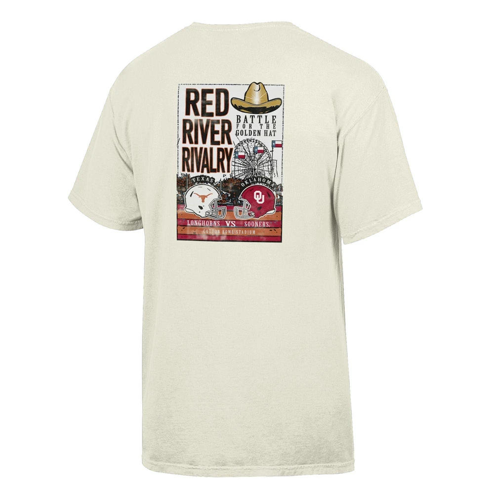Men's ComfortWash  Cream Texas Longhorns vs. Oklahoma Sooners Red River Rivalry T-Shirt